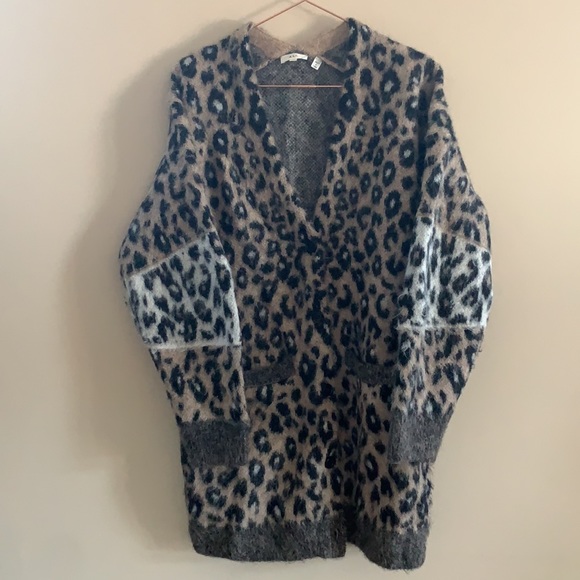 A.L.C. Leone Leopard oversized Alpaca Blend Cardigan XS/S retail $795 - Picture 4 of 6